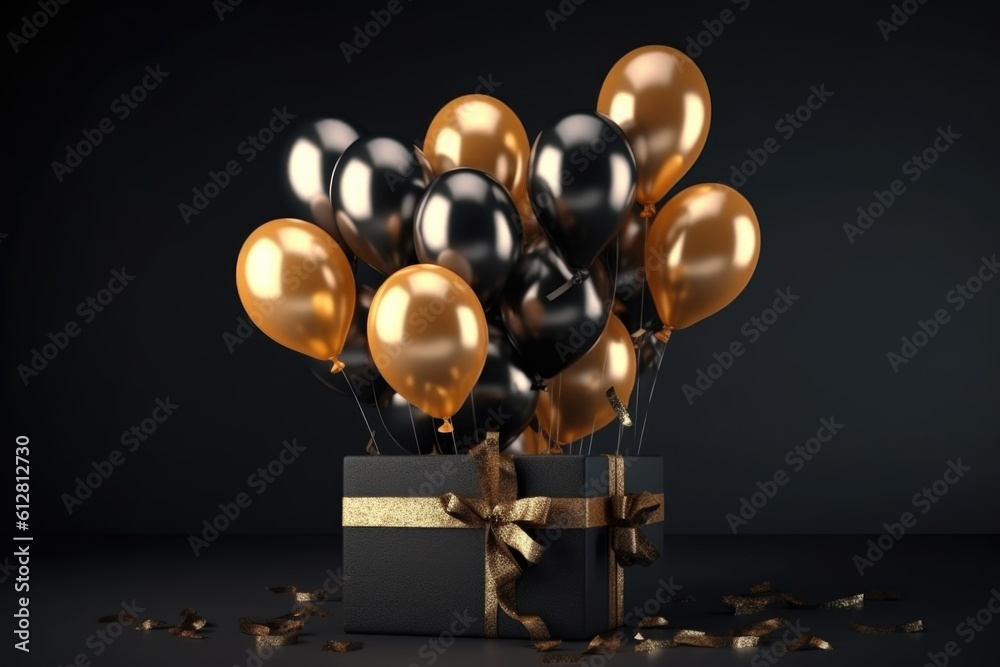 gold and silver balloons, ai generative gold and silver balloons, ai generative