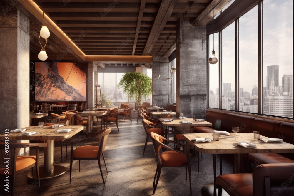 interior of a cafe, ai generative interior of a cafe, ai generative