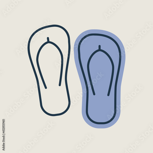 Flip Flops flat vector icon. Summer sign