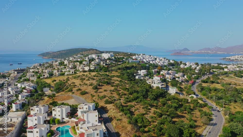 Aerial view of Bodrum on Turkish Riviera. View on Saint Peter Castle Bodrum castle and marina Aerial view of Bodrum on Turkish Riviera. View on Saint Peter Castle Bodrum castle and marina