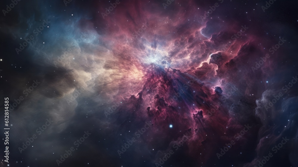 The Orion Nebula. Orion. Galaxy. Planets. Made With Generative AI.