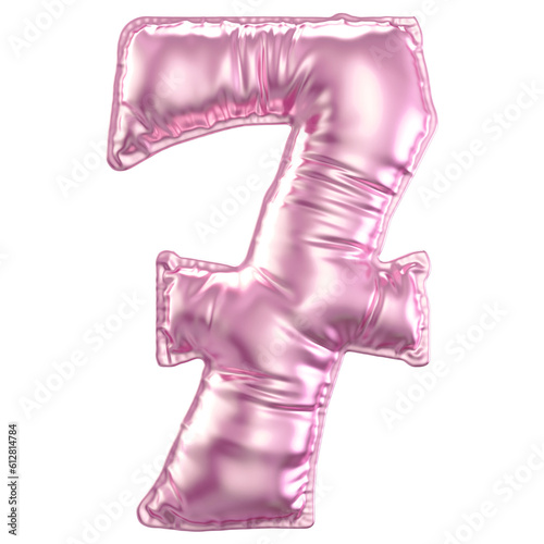 7 Number balloon Pink