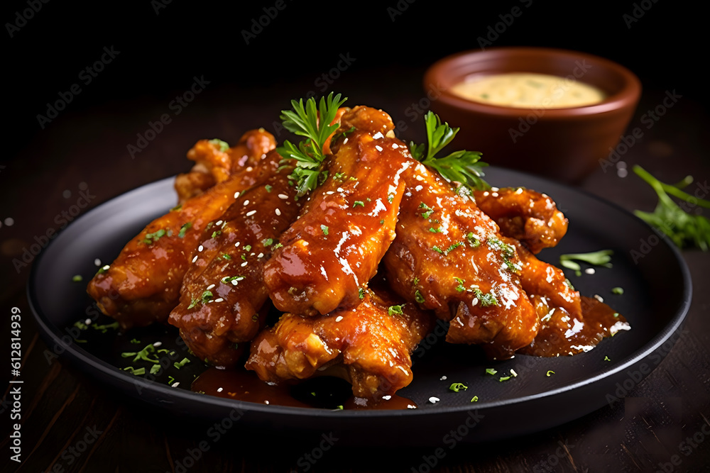 grilled wings with sauce