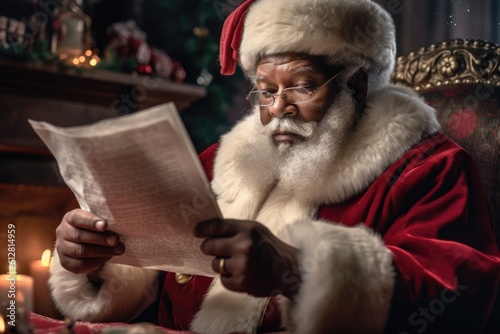 Ethnic Santa Claus - Christmas Symbol - Created with generative ai