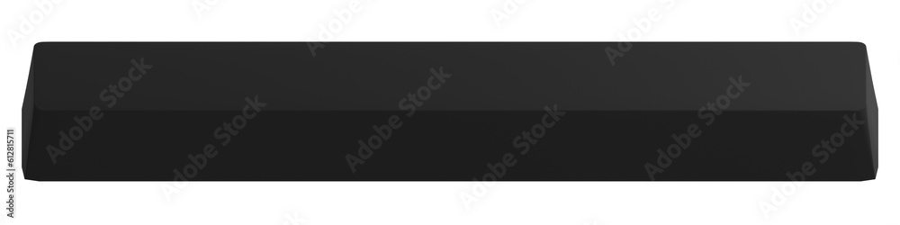 3d rendering of a long black key cap isolated. 3d rendering of a long black key cap isolated.
