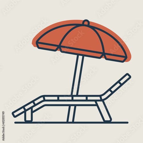 Lounger Beach Sunbed Chair vector icon