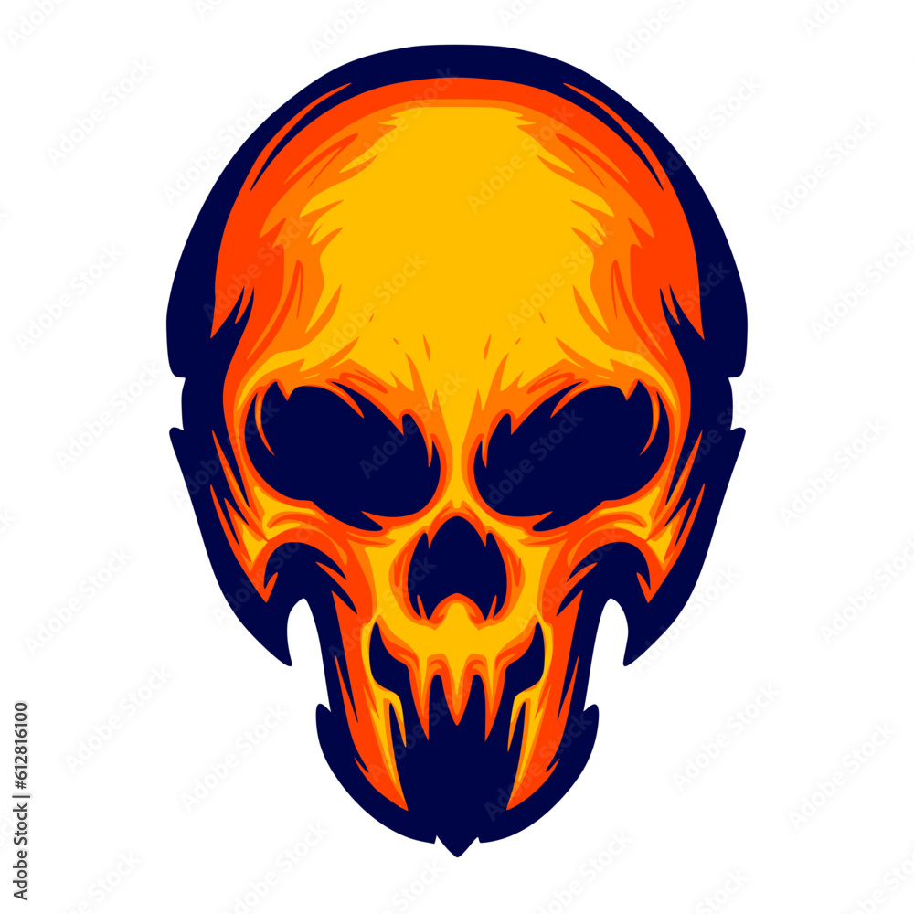 Mascot logo skull head illustration art Mascot logo skull head illustration art