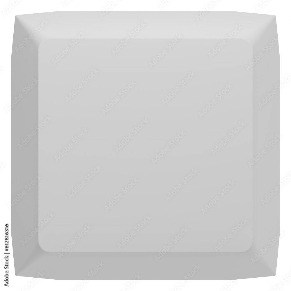 3d rendering of a white key cap isolated.