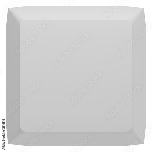 3d rendering of a white key cap isolated.
