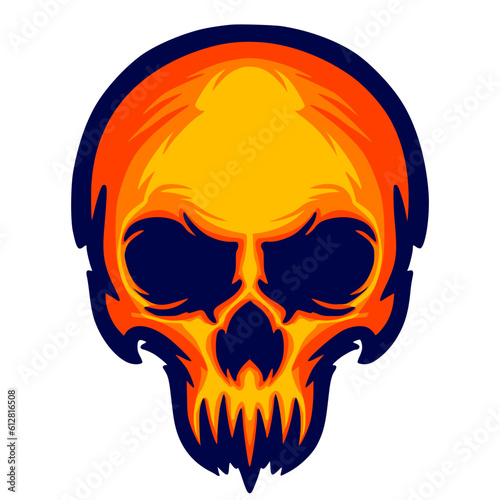 Skull head illustration art mascot logo darkness