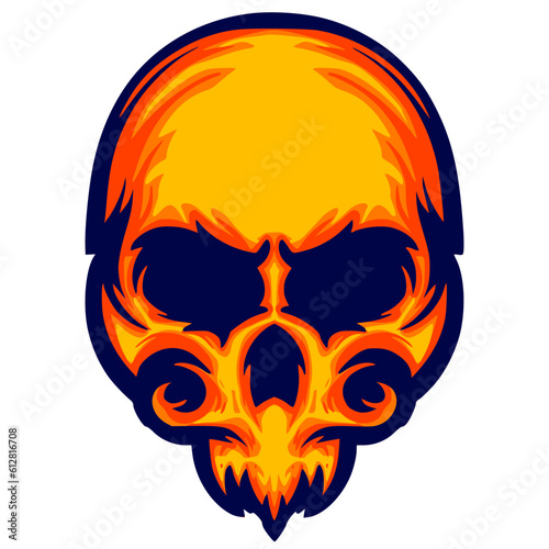 Skull head illustration art mascot logo darkness