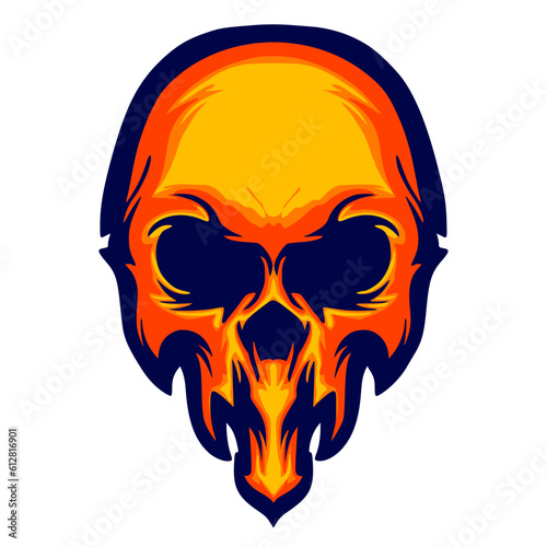 Skull head illustration art mascot logo darkness