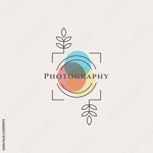 minimalist flower photography feminine wedding logo design vector graphic illustration