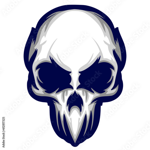 Skull head illustration art mascot logo darkness