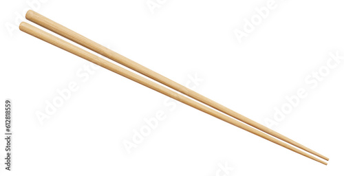 Wooden chopsticks cut out photo