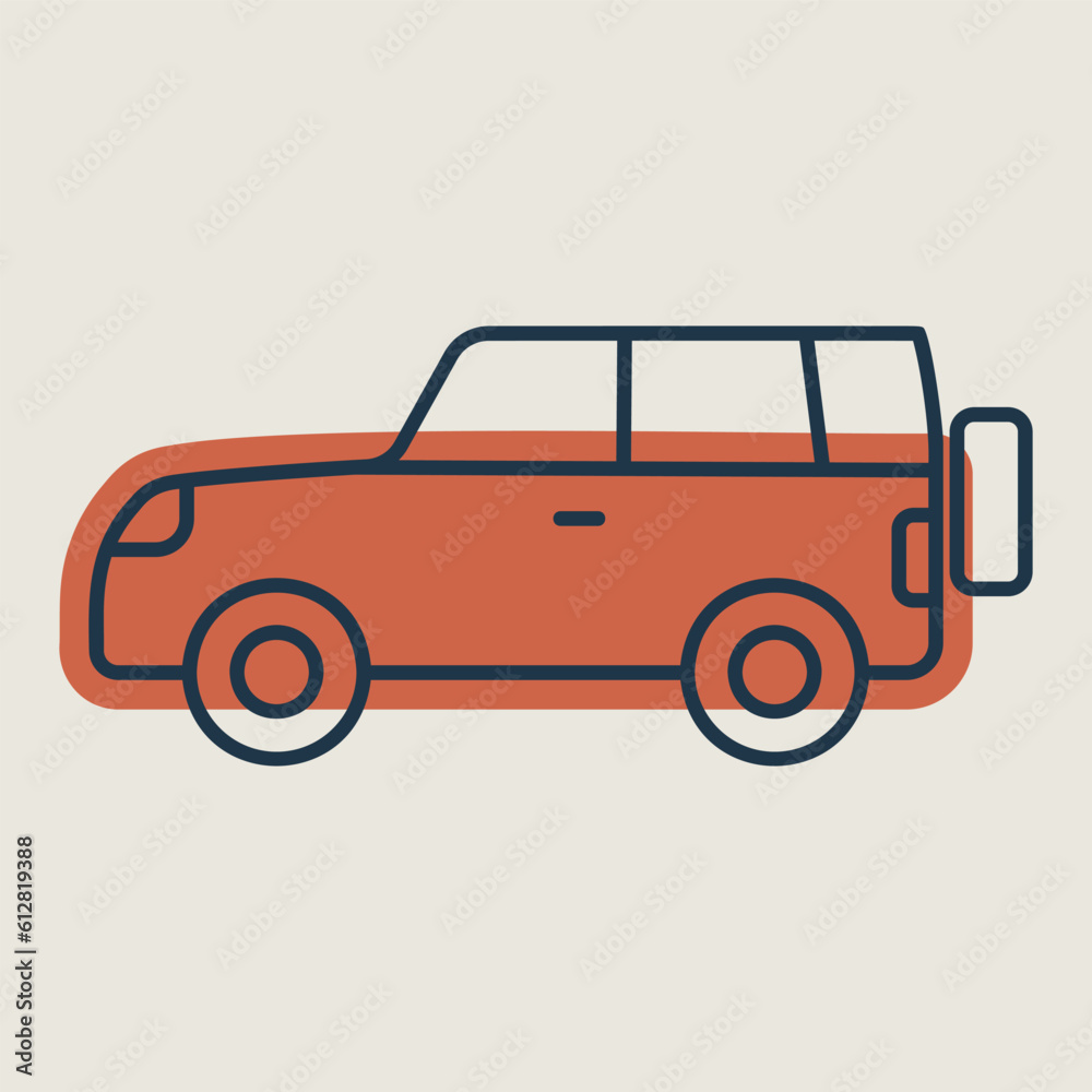 SUV car flat vector isolated icon SUV car flat vector isolated icon