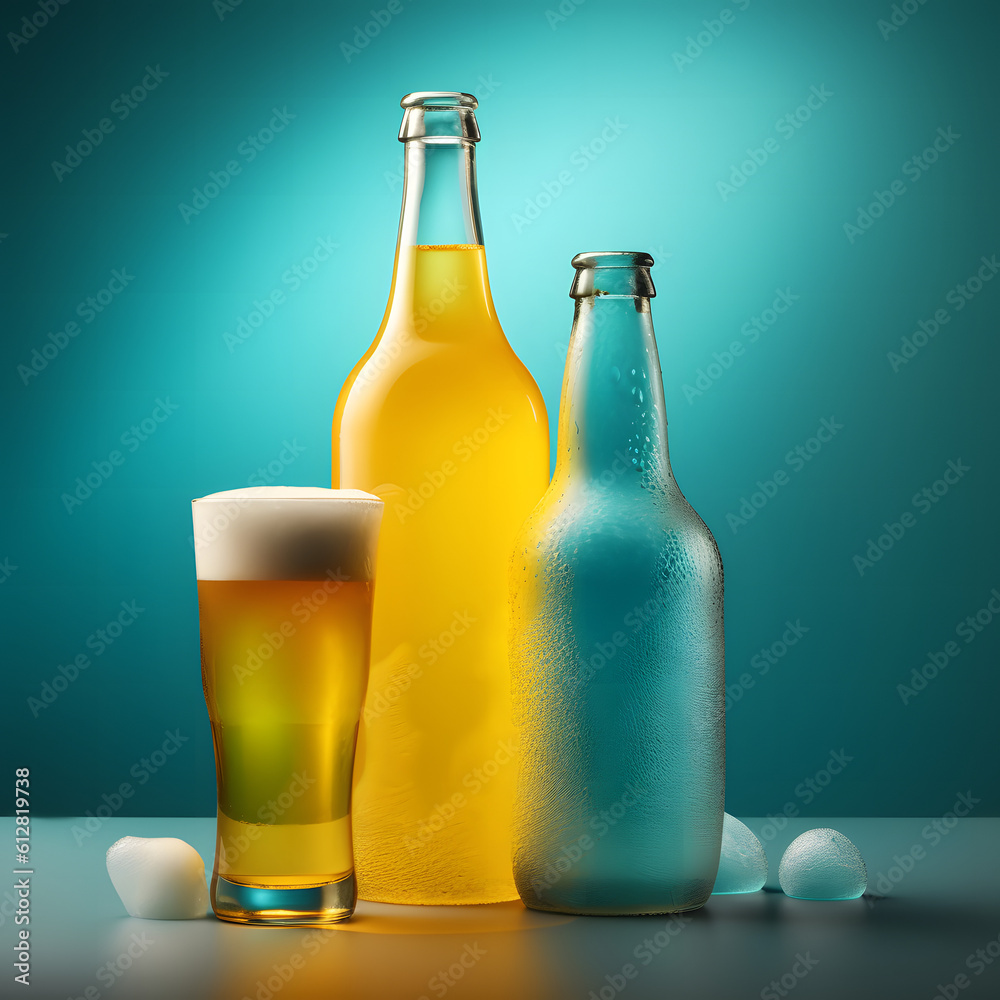 beer bottle mockup, isolated, white background, generative ai beer bottle mockup, isolated, white background, generative ai