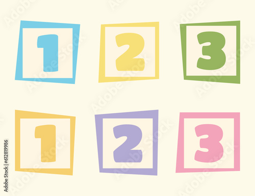 Bright set of numbers. English alphabet. 123 Vector illustration
