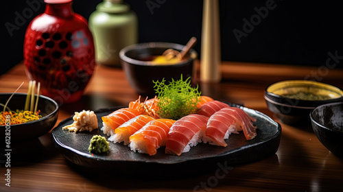 Japanese cuisine sushi and sashimi