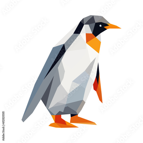 A penguin in geometric shape vector illustration. Polygonal penguin illustration.