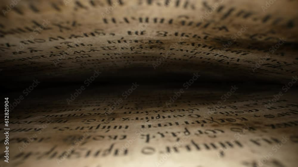 Macro background of saved medieval book with ancient writings.Archival artifacts