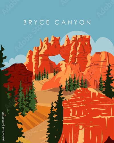 Canvas Print Bryce Canyon National Park Utah travel poster USA