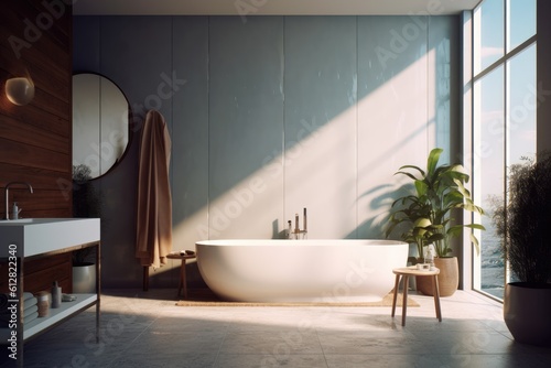 modern bathroom  minimal style  contemporary design  generative AI