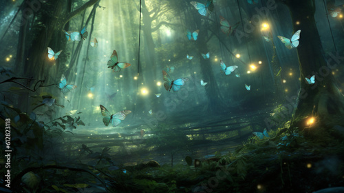 Fairy Butterflies In Mystic Forest © osama