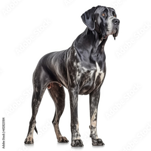 great dane dog isolated on a white background, ai generative
