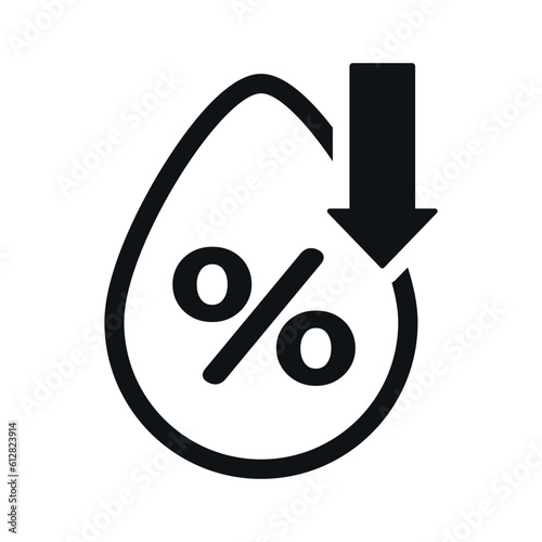 Low humidity symbol. Isolated vector pictogram.