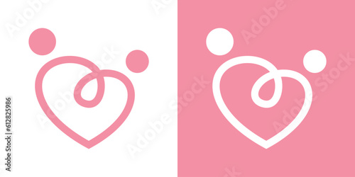 logo design love people icon vector health care