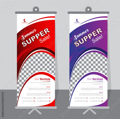 Roll up banner design, modern rollup template, digital roll up banner, creative roll up banner, supper sell roll up banner design.