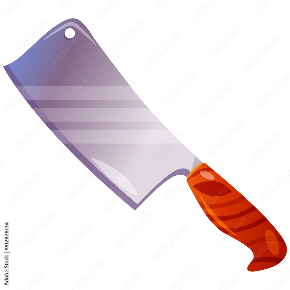 Kitchen knife for meat. Silverware utensil for eating. Kitchenware, kitchen utensil. Cartoon vector icon for food apps and websites Kitchen knife for meat. Silverware utensil for eating. Kitchenware, kitchen utensil. Cartoon vector icon for food apps and websites