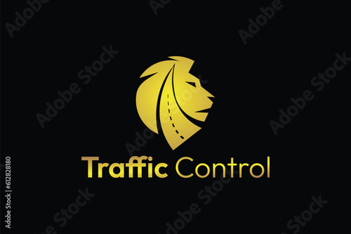traffic control iconic logo design template