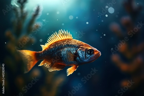 Fish under the water created with Generative AI technology