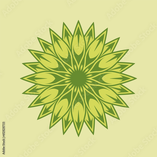 green mandala with flower concept