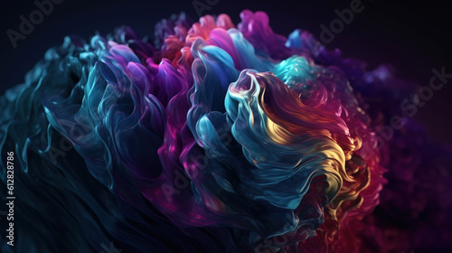 Abstract futuristic colorful wallpaper. AI