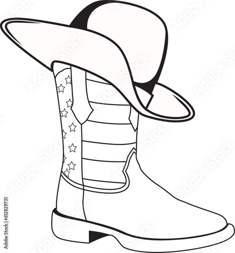 Flag boots and hat clipart. Flag Cowboy Boot