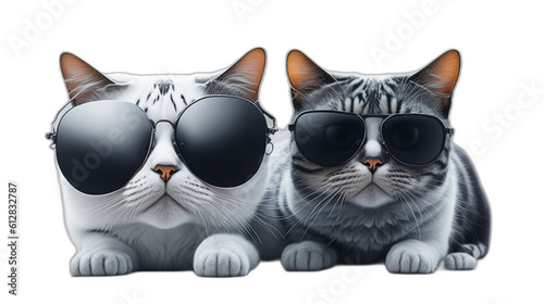 funny cats using sunglasses. AI Generative  © AI Stocks