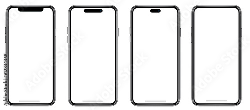 Smartphone similar to iphone 14 with blank white screen for Infographic Global Business Marketing Plan , mockup model similar to iPhone 13 isolated Background of ai digital investment economy. HD
