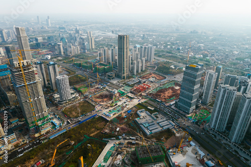 Aerial view of chinese residential area
