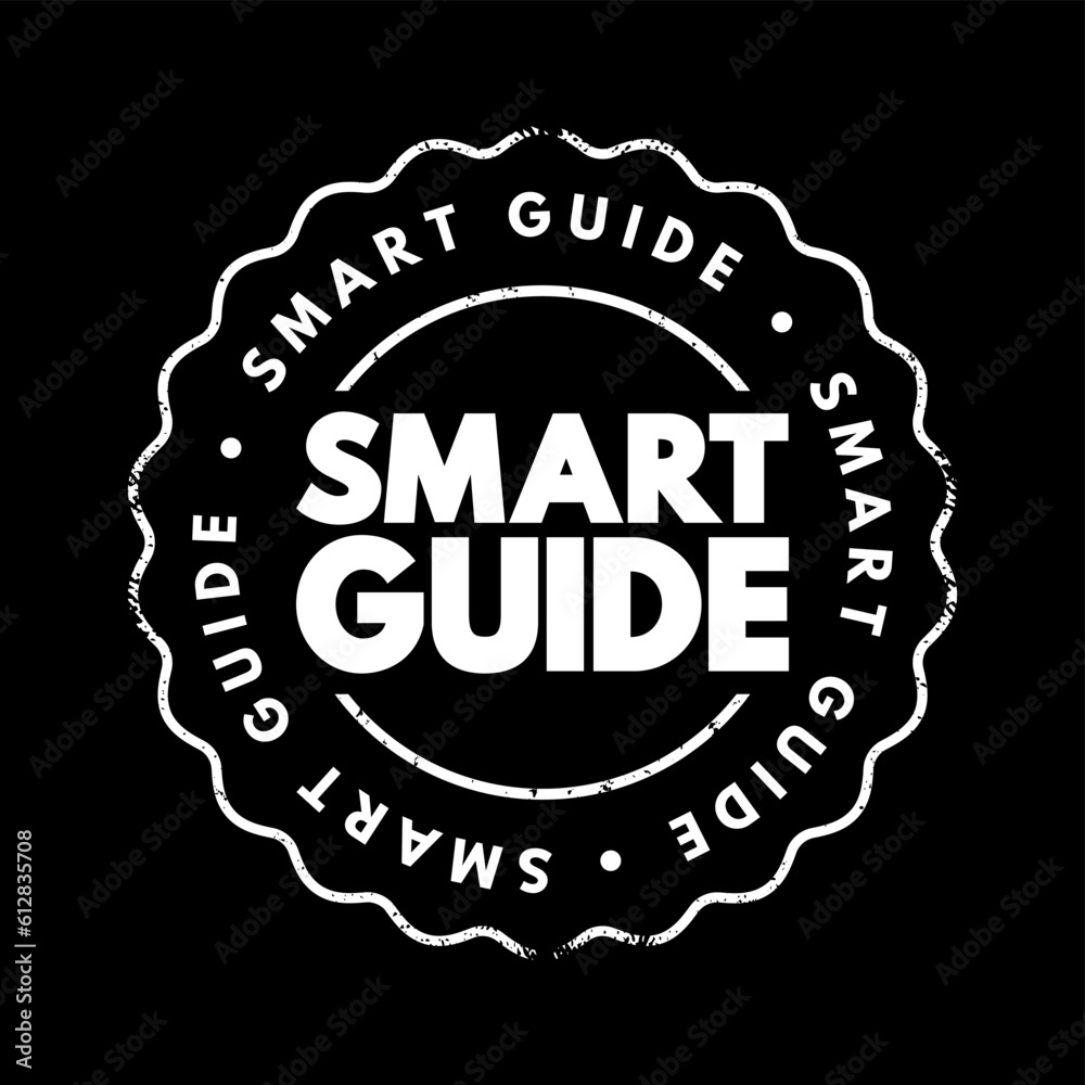Smart Guide text stamp, concept background
