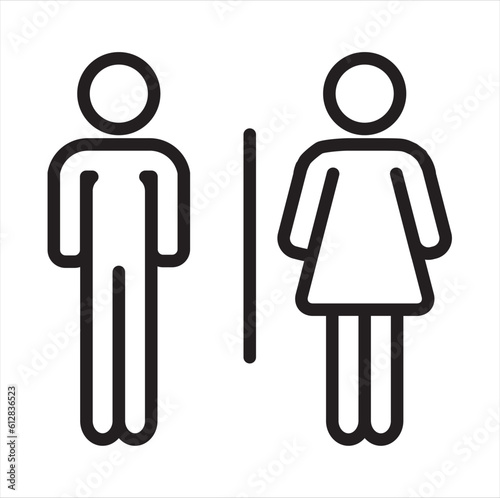 icon of toilet room. wc sign line isolated.
