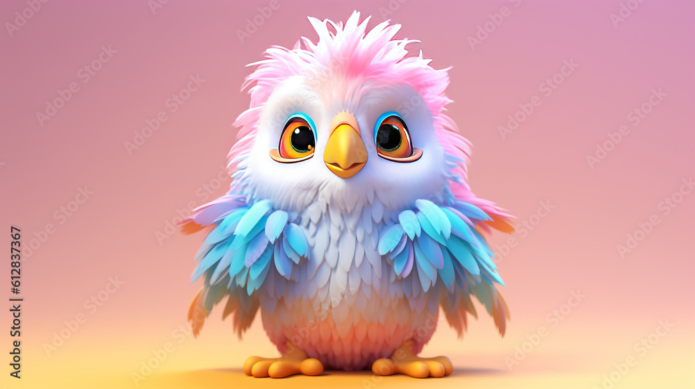 3d bird cartoon. 3d creatures