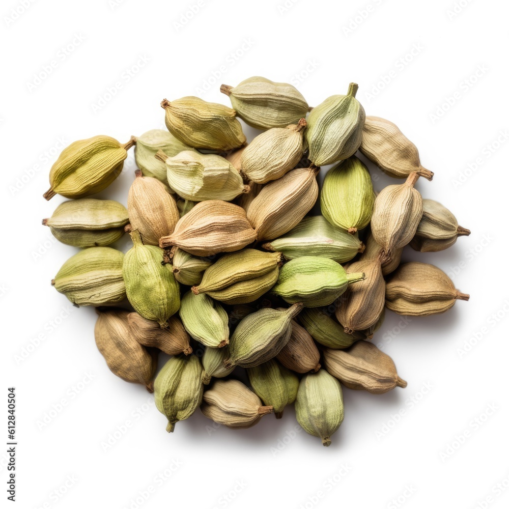 Cardamom isolated on white background. Generative AI Cardamom isolated on white background. Generative AI