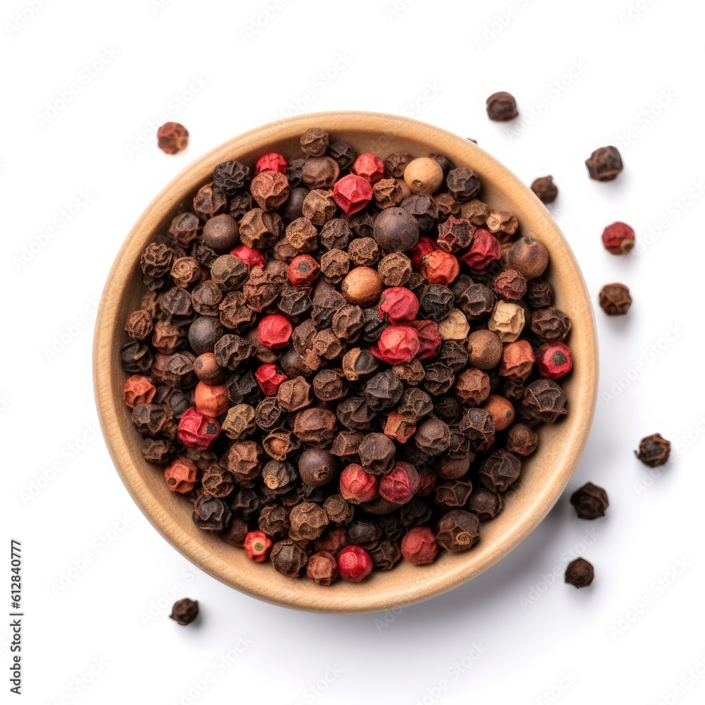 Sichuan peppercorns isolated on white background. Generative AI Sichuan peppercorns isolated on white background. Generative AI