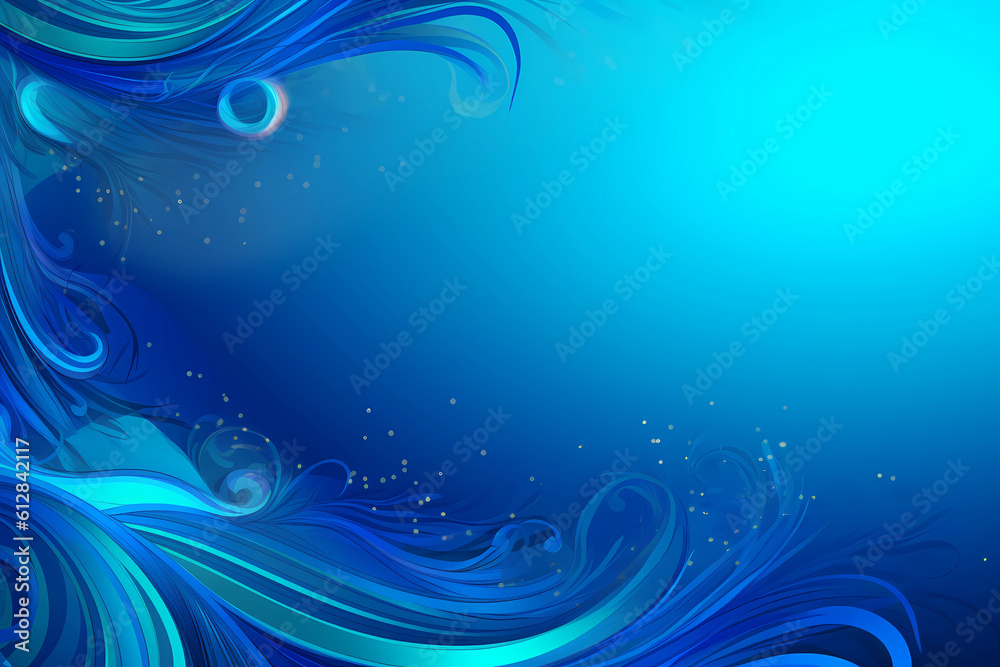 Abstract glams cerulean blue wallpaper background with copyspace. Generative ai.