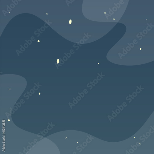 Abstract Nature Night Sky Dreams Stars Fog Blue Background Vector Design