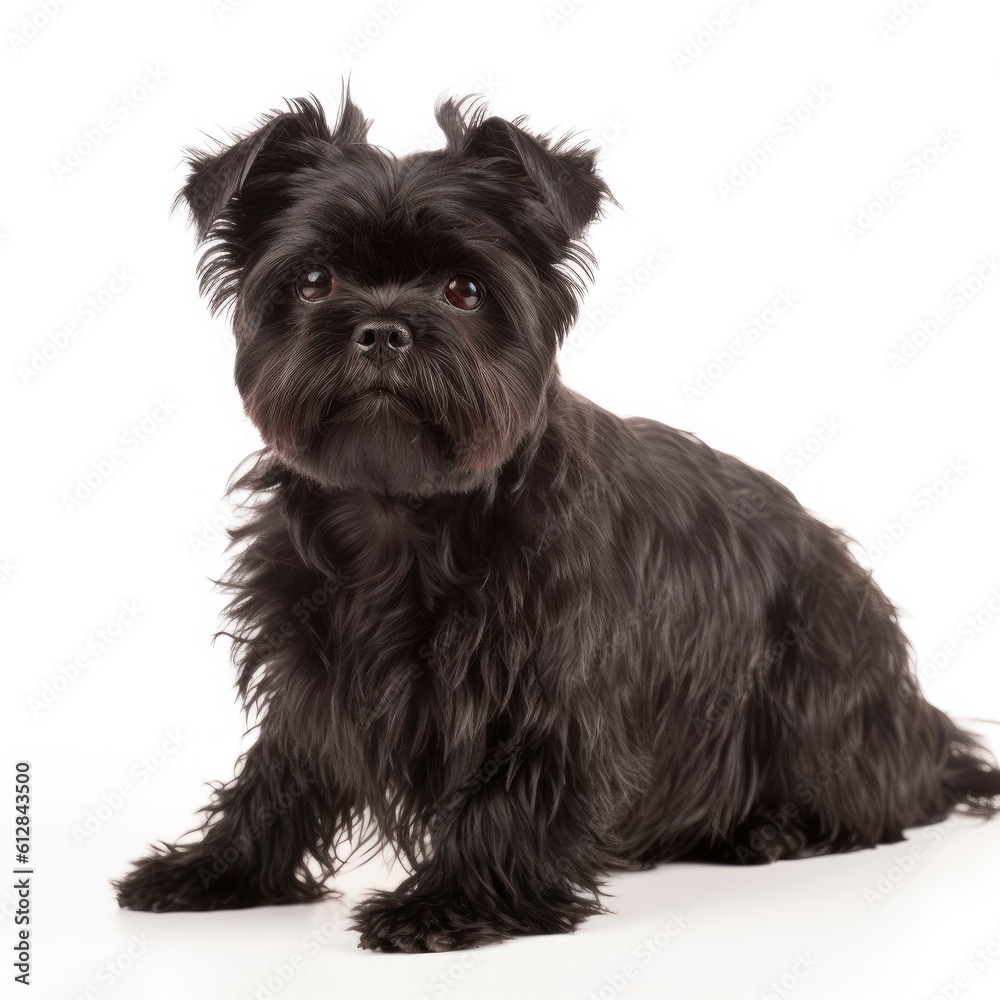 Affenpinscher dog isolated on white background. Generative AI Affenpinscher dog isolated on white background. Generative AI