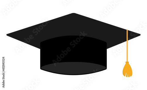 Graduation hat. Academic cap. Vector illustration isolated on white.